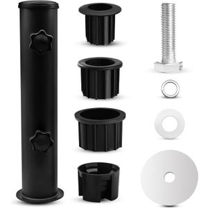 Umbrella Pole Replacement Umbrella Mount, Metal Deck Umbrella Holder Outdoor, Universal Umbrella Replacement Parts Tube Bracket, Heavy-Duty Umbrella Base Holder Tube Bracket for Balcony Pool (Black)