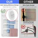 Over The Door Towel Rack, Over Door Towel Racks for Bathroom Door with 5 Hooks, 3 Tier Towel Storage Hanger Holder for Bathroom Accessories, 16 Inch Towel Bar for Hanging Towels, White