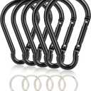 Carabiner Caribeaner Clip,Extra Large 4" Aluminum Carabeaner Keychain Hook,Spring Snap Key Chain Clip