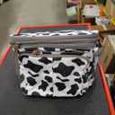 MOV COMPRA Lunch Bag for Women Men Double Deck Expandable Lunch Box,Large Lunch Bags,Leakproof Lunch Box Cooler Bag（Cow Print）