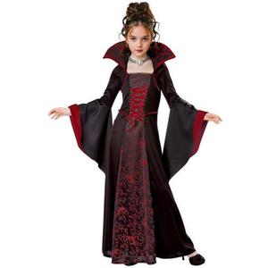 Vampire Costume for Girls Kid Halloween Carnival Fancy Black Dress for Cosplay (8-9 Years)