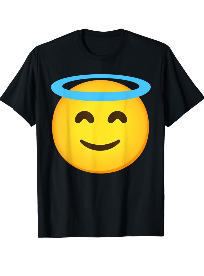 Emoticon Smiling Face with Halo Angel T-Shirt S