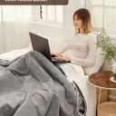 SOHTOPHO Electric Heated Blanket Throw Size, Heating Blanket for Home, Gray