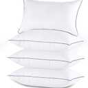 JOLLYVOGUE Pillows Queen Size Set of 4, Washable Supportive Bed Pillows with Super Soft Down Alternative Fill, Luxury Fluffy Hotel Quality for Side, Back, and Stomach Sleepers (Queen)