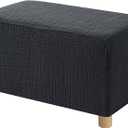 High Stretch Medium Ottoman Cover Square, Ottoman Cover Rectangular for Folding Storage Stool, Thick Ottoman Slipcovers Washable Removable, with Elastic Bottom (Medium, Charcoal Gray)