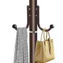 Kertnic Modern Coat Rack Freestanding with Natural Marble Base & Sturdy Metal Frame, 11 Hooks Hall Tree for Jackets, Hats, Bags, Entryway Organizer for Bedroom, Living Room, Closet (11 hooks-Bronze)