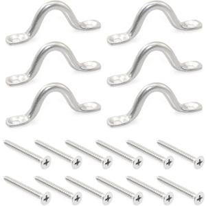 Stainless 6PCS Steel Eye Hook Camelback Bow Shaped Small Handle M4 Self Tapping Screw M3.5x35 Fixed Door Handle Ceiling Anchor Hook Hardware