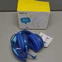 EarFun Kids Headphones Wired with Microphone, 85/ 94dB Volume Limit Headphones for Kids, Portable Wired Headphone with Shareport, Stereo Sound Foldable Headset for School/ Tablet/ iPad/ Kindle Blue Green