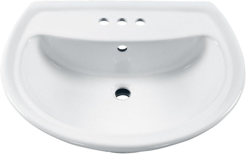 American Standard 0236004.020 Cadet Pedestal Lavatory Top with 3 Faucet Holes (4 Centers), 24X19, White