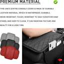 Car Center Console Cover, Leather Arm Rest Cover Pad for Car, Breathable Armrest Protector Cushion with 2 Storage Bags for Middle Center Console Box, Universal Car Interior Accessories (Red)