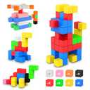 ROMDS 64 PCS Magnetic Blocks Toddler Toys Sensory Toys Magnetic Building Blocks Toys for Toddlers 3 4 5 6 7 8+ Years Old Boys Girls