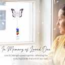 Memorial Suncatcher Ornament - Sympathy Gift for Loss of Loved One - Butterfly Crystal Rainbow Maker - Hanging Crystal Decor - Loss of Mom Dad Friend Pet - Xmas Mother's Day