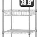Finnhomy Heavy Duty 7 Tier Wire Shelving Unit with Wheels 18x18x78.8-inches 7 Shelves Metal Storage Rack Thicken Steel Tube, Adjustable Shelving Rack for Kitchen Bathroom Office, NSF Certified, Chrome