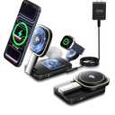 Qi2 Certified Magnetic Wireless Charger for iPhone 17 Pro Max Air 15W 3in1 Fast Mag-Safe Charging Stand for Apple Watch 11/10/9/8 with PD 30W USB C Adapter and Night Lamp for Air-pods(Black)