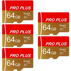 5 Pack TF Card 64GB with Adapter, High Speed Memory Card, UHS-I C10 A1 Memory TF Card for Tablet/Mobile Phone/Camera/Car Audio/Game Console (TF162 64GB-5 Pack)
