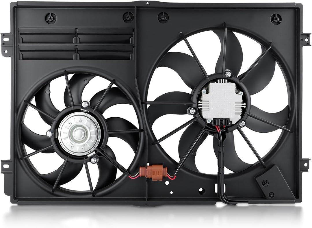 AUTOKAY Radiator Cooling Fan, Radiator Condenser Fan for Volkswagen Jetta Beetle Tiguan Golf for Audi A3 TT 2.0L Diesel 1K0121205AD9B9 1K0959455N 1K0959455DL