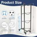 5 Gallon Water Jug Holder with 4 Wheels: 4 Tier Steel 5 Gal Water Bottle Storage Rack Stand for Home Kitchen Office Gym Garage