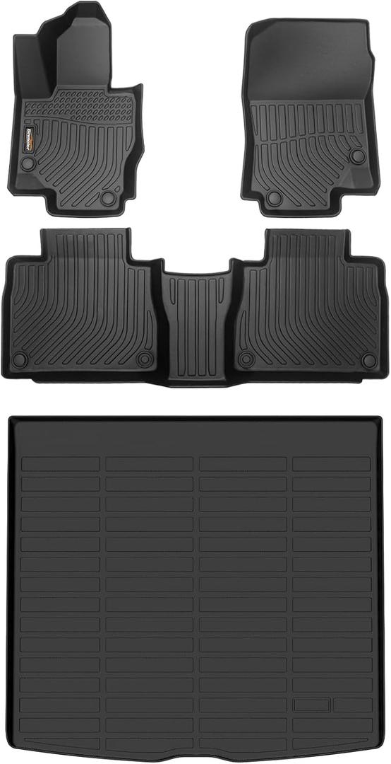 Binmotor-All Weather Car Floor Mats for Mercedes Benz GLE 2020-2026 (No for Coupe/AMG), for GLE350/GLE450, TPE Floor Liners Car Mats for Mercedes Benz GLE Cargo Trunk Mat Accessories