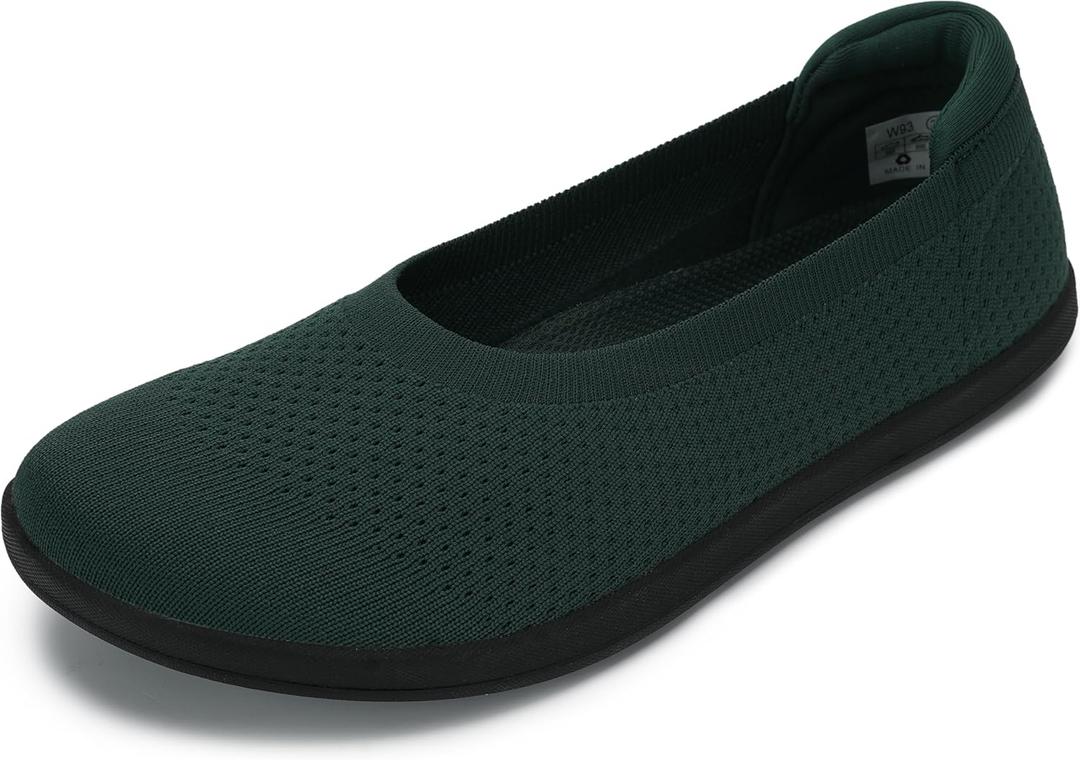 WHITIN Women's Barefoot Ballet Flats + Wide Toe Box + Zero Drop Sole (8, Green)