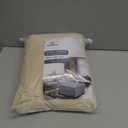 NeColorLife Square Ottoman Cover Velvet Ottoman Slipcover Thick Stretchable Footrest Stool Covers with Elastic Band for Oversized Ottoman (XX-Large Size,(with Warm Undertones)) (XXL Length: 45"-55",Width: 45"-55", Cream)