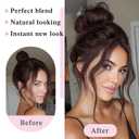 Messy Buns Hair Pieces 100% Human Hair Chignons Scrunchie Elastic Rubber Band Messy Bun Hair Piece Stretchy Fluffy Donut Updo Bun Wig Smooth Hair Bun Extensions for Women Natural Dark Brown