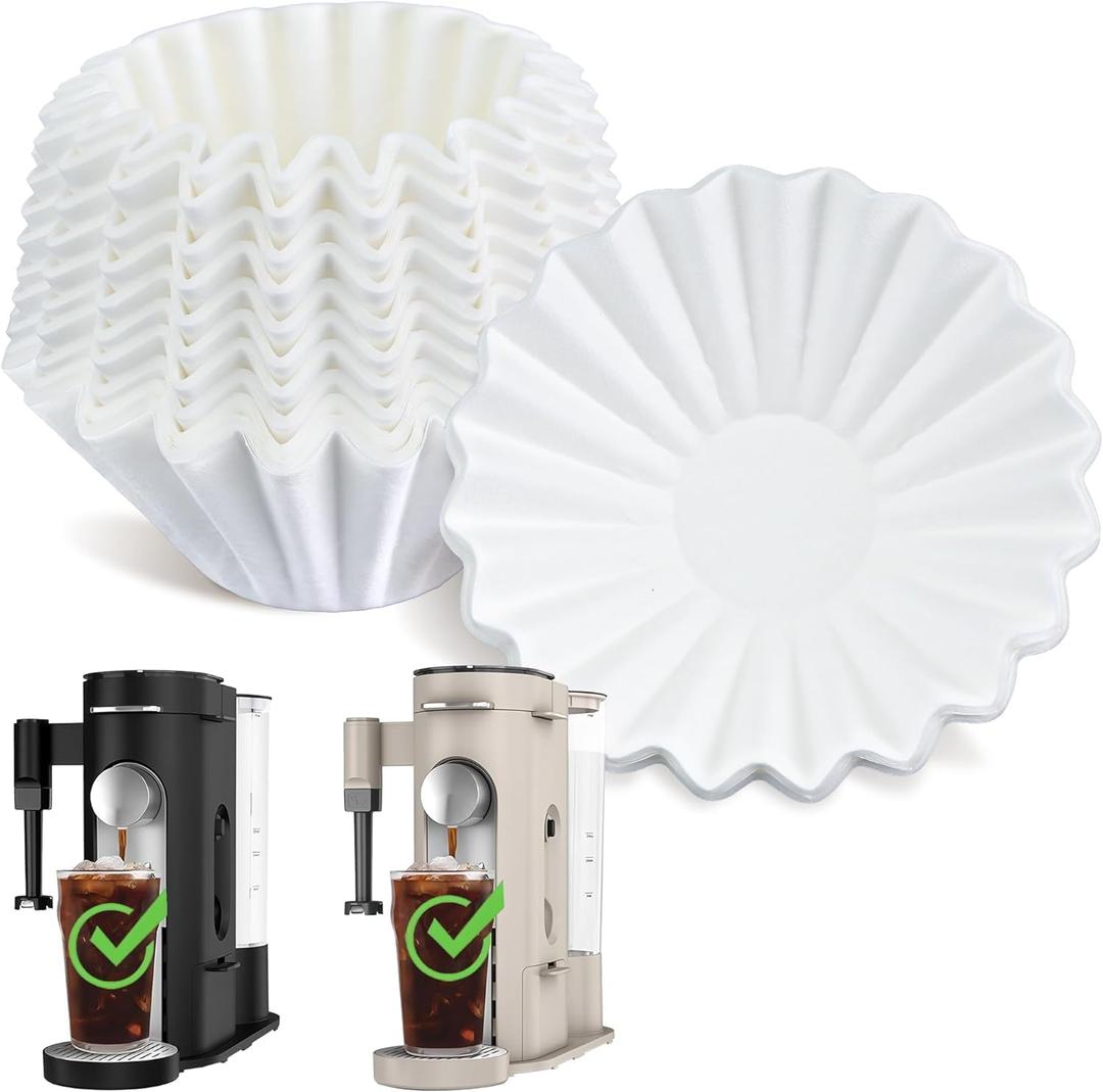 Disposable Coffee Paper Filters for Ninja PB051 PB041 Coffee Maker, 100 Pcs Coffee Filter for Ninja Coffee Maker, white