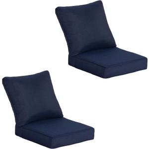 23.5"x25" Outdoor Deep Seat Patio Cushions Set of 2, Deep Seat Bottom Resilient Foam Filling Water-Resistant Stain-Resistant UV Resistant Weather Resistant with YKK Zippers,Midnight