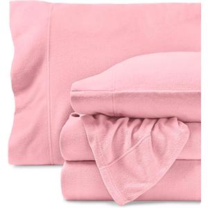 Bare Home Super Soft Fleece Sheet Set - Twin Extra Long Size - Extra Plush Polar Fleece, No-Pilling Bed Sheets - All Season Cozy Warmth (Twin XL, Light Pink)