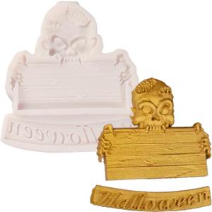 3 x 1pc Halloween Skull Silicone Mold, Halloween Cake Decoration Fondant Molds, Suitable for Halloween Party Decoration, Candy, Chocolate, Sugar Craft, Gum, Epoxy Resin, Clay, Plaster