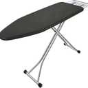 BKTD Ironing Board, Heat Resistant Cover Iron Board with Steam Rest, Non-Slip Foldable Ironing Stand. Heavy Sturdy Metal Frame Legs Iron Stand(13 * 34 * 53 Inches) (Silver Black)
