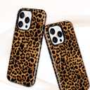 Jusy Compatible with MagSafe Brown Leopard Print Phone Case for iPhone 11 Pro Max, Trendy Luxury Magnetic Soft TPU and Hard PC Protective Phone Cover for Women Girls - Leopard