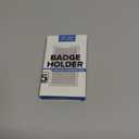 2 Pack Id Badge Holder With Clip, Transparent Light Blue Badge Reels with Id Sleeves Set, Clear Id Card Holder Retractable, Vertical Lanyard ID Holder with Badge Reel, Badge Holders with 24" Pull Cord