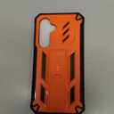 FNTCASE for Samsung Galaxy S24 FE Case: with [Built-in Screen Protector & Kickstand] [Military-Grade Drop Protection] Heavy Duty Protective Full Body Shockproof TPU Phone Cover Orange