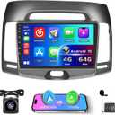 Inefala 4+64G Radio for Hyundai Elantra 2007-2010 CarPlay Stereo Upgrade Android 15 8 Core 9" Touch Screen Android Auto Bluetooth GPS 59UI AHD Backup Camera