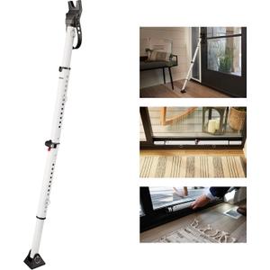 Master Lock Sliding Door Stopper and Door Security Bar, Adjustable for Hinged and Sliding Doors, Compact Enough to Travel for Hotel Security, White, 270EC