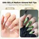 UNA GELLA Almond Nail Tips, 312PCS Half Cover Almond Shape Nail Tips Soft Gel Tips 12 Sizes Pre-shape Acrylic Clear False Nails with Handles for Press on Nails Extension DIY Home Salon