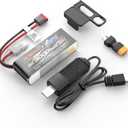 MJX 2S3000 Angry Snail RC Battery 2S 7.4V 3000 mAh 25C LiPo Battery with USB, Spare Parts for 14303, 16207, 16208, 16210, 14210, 14209, 14301, 14302, 14211