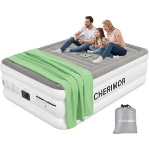 CHERIMOR Air Mattress Queen with Built in Pump, Anti-Sag Horizontal Beam, 3-Min Fast Inflation, 800 lbs Heavy-Duty Support Blow Up Mattress, Multi-Layer Leak Proof Air Bed for Home Guests Camping