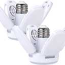 2 Pack LED Light Bulb 35 Watt (150W Equivalent), Mini LED Garage Light E26 Base Daylight 6500K, Super Bright Deformable Bulbs for Workbench, Porch, Basement