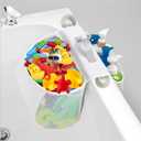 Saddle Shaped 2 Compartment Bath Toy Organizer, 2 In 1 Bathtub Toy Storage With Suction Cup, Bath Toy Storage With Handle