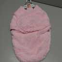 EVERYDAY KIDS Pink Baby Swaddle Blanket Wrap for Girls Size 0-3 Months Fluffy and Soft Fleece Interior and Plush Fur Exterior for Warm Comfort; Hook and Loop Tape Closure for Security, Pink Fur
