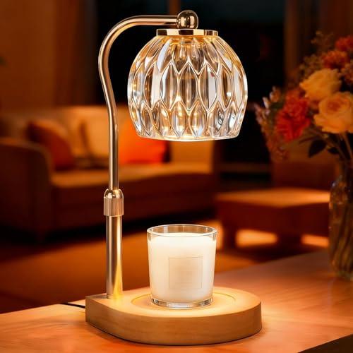 YDDQR Candle Warmer Lamp with Timer Dimmer Adjustable Height, Gift for Women Mom, House Warming New Home Cozy Decor, Wax Melt Warmer for Jar Candles with 2 Bulbs