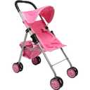 The New York Doll Collection First Doll Quilted Stroller Pink