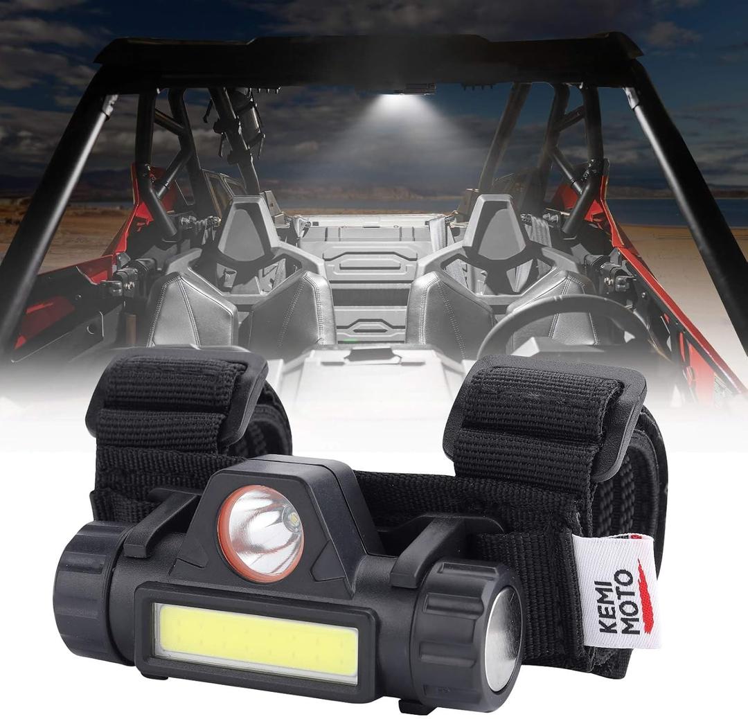 KEMIMOTO UTV Dome Light Roll Bar Cage Mount Interior Lights Compatible with Polaris RZR Can Am Talon Kawasaki Golf Cart Boat Off-Road-Work for 1.5 in-2.0 in Ironwork 1-Pack