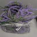 Ouddy Decor 24 Bundles Artificial Lavender Fake Flowers Faux Plastic Plants for Home Wedding Kitchen Garden Patio Window Box Office Table Centerpieces Indoor Outdoor Decor, Gray Purple