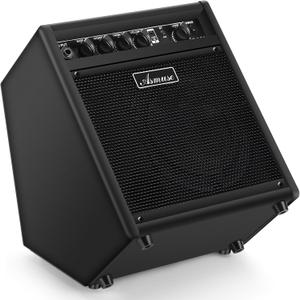 Asmuse Electric Drum Amp 35W, Mini Bluetooth Amp for Electric Guitar Drum Keyboard Piano for Home Practice, Protable Electronic Drum Amplifier Speaker with Monitor 3 Band EQ