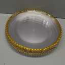 ejonirinjonir 13 Inch Clear and Gold Charger Plates,6pcs Clear Charger Plates With Gold Beaded Rim,Chargers for Dinner Plate Plastic Perfect for Wedding,Afternoon Tea,Spring,Mother's/Valentine's Day