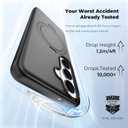 Phone Case for Samsung Galaxy S26: Rotatable O-Ring Stand MagSafe-Compatible, Military-Grade Drop Tested, Translucent Matte Silky Touch Anti-Slip Grip (Black)