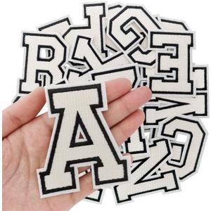 Letter Iron on Patches, Iron on Letters(A-Z) for Fabric, Full Embroidery Letters for Clothing, Hats, Dress, Jeans, T-Shirts, Backpacks, Etc(White) Letter Iron on Patches, Iron on Letters(A-Z) for Fabric, Full Embroidery Letters for Clothing, Hats, Dress, Jeans, T-Shirts, Backpacks, Etc(White)