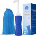XL laphang Portable Bidet 500ml Blue Peri Bottle with Waterproof Pouch and Cap PP + TPR, Leak Proof & Scratch Resistant Perineal Bottle for Postpartum Hemorrhoids Healing, Maternity Kit Essentials